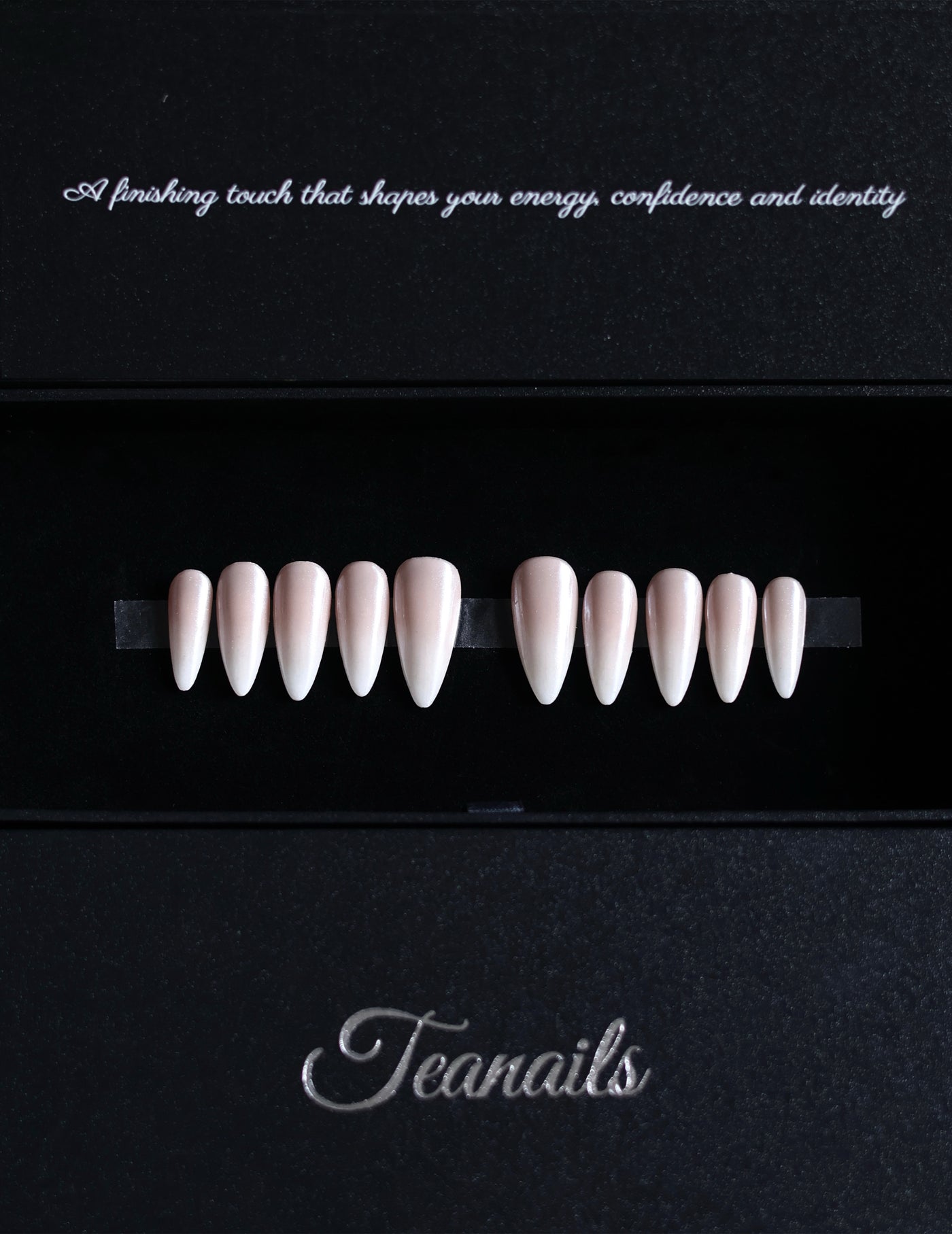 Pearly Chrome press-on nails
