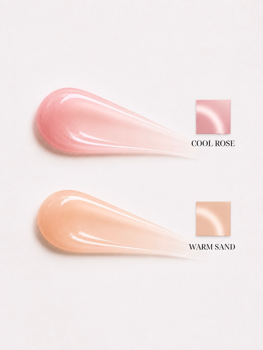 Cool Rose and Warm Sand swatches
