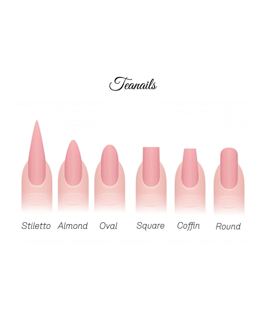 Nail shape guide — Stiletto, Almond, Oval, Square, Coffin, Round