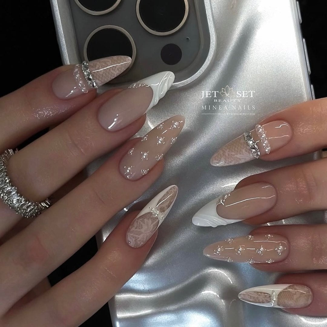 Glazed nude — custom nail design