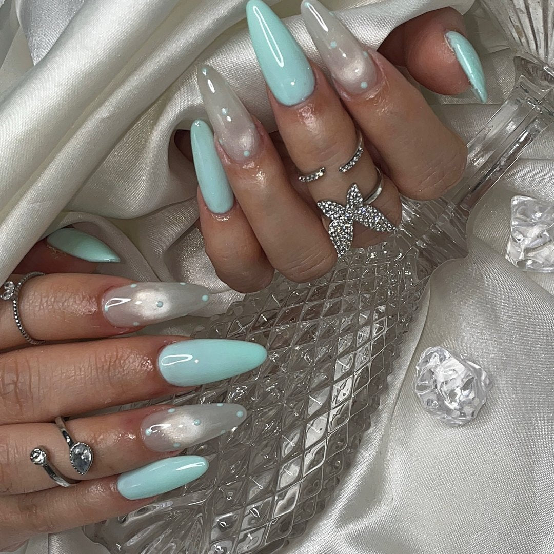 Tiffany blue — custom nail design