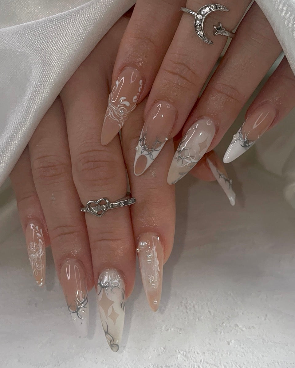 Crystal stiletto — custom nail design