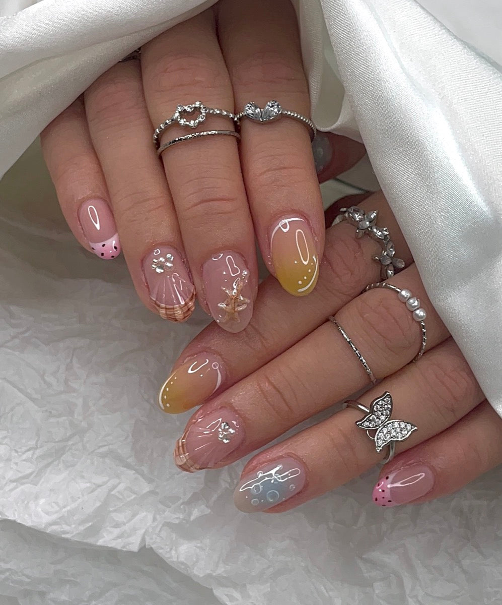 Rainbow charm — custom nail design